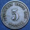 Germany Empire 5 Pfennig 1889 E KM# 3