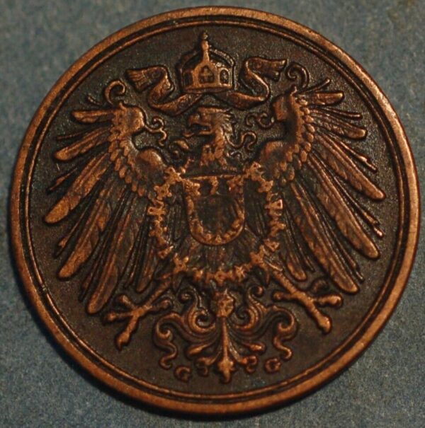 Germany 1 Pfennig 1912 G Wilhelm II KM# 10