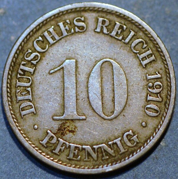 Germany Empire 10 Pfennig 1910 G Wilhelm II KM# 12