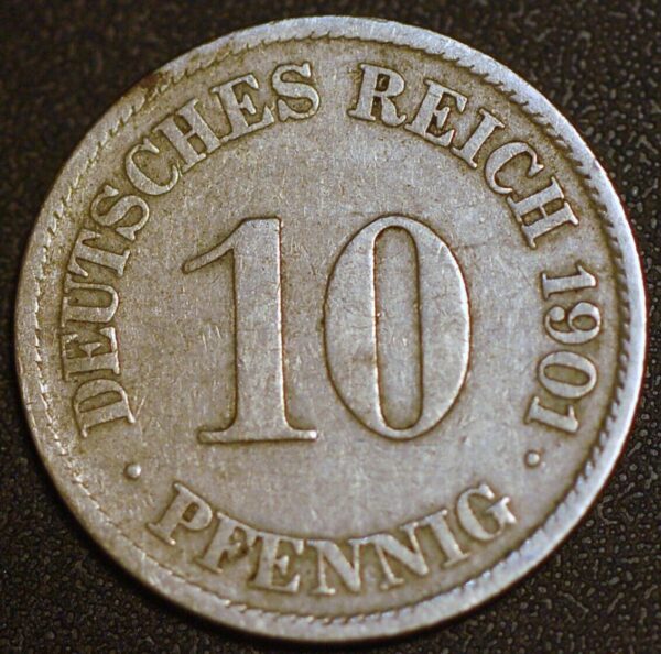 Germany Empire 10 Pfennig 1901 J Wilhelm II KM# 12