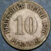 Germany Empire 10 Pfennig 1890 G Wilhelm II KM# 12