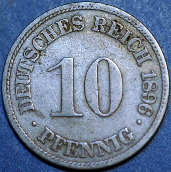 Germany Empire 10 Pfennig 1896 F Wilhelm II KM# 12