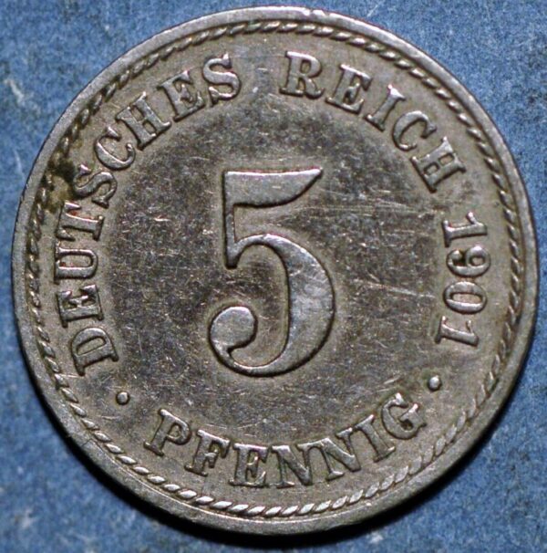 Germany Empire 5 Pfennig 1901 A KM# 11