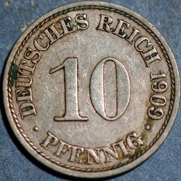 Germany Empire 10 Pfennig 1909 A Wilhelm II KM# 12