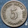 Germany Empire 5 Pfennig 1899 D KM# 11