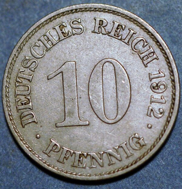 Germany Empire 10 Pfennig 1912 E Wilhelm II KM# 12