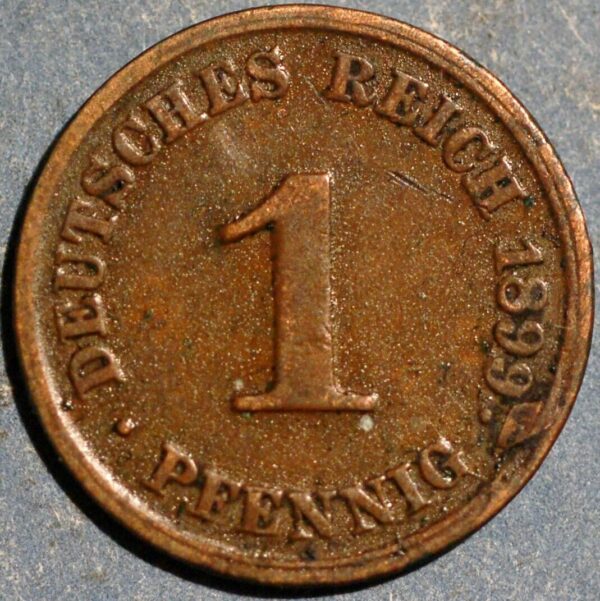 Germany 1 Pfennig 1899 Wilhelm II KM# 10