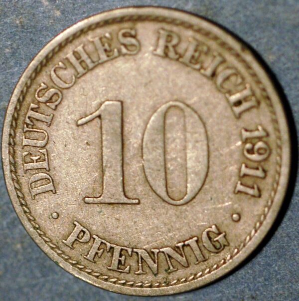 Germany Empire 10 Pfennig 1911 A Wilhelm II KM# 12