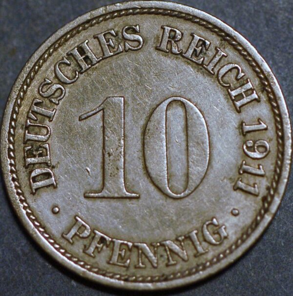 Germany Empire 10 Pfennig 1911 F Wilhelm II KM# 12