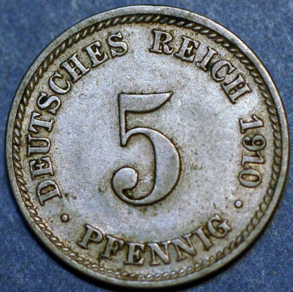 Germany Empire 5 Pfennig 1910 D KM# 11