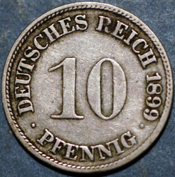 Germany Empire 10 Pfennig 1899 G Wilhelm II KM# 12