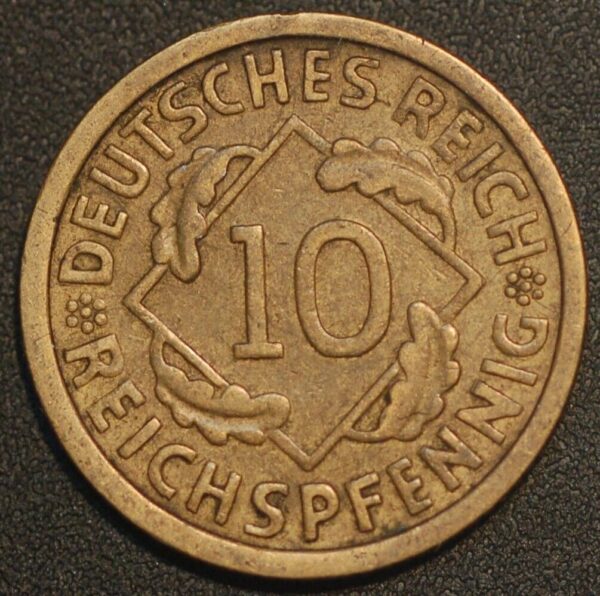 Germany Weimar Republic 10 Reichspfennig 1930 G KM# 40