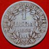 Italy Papal States 1 Lira 1868 R Pius IX KM# 1378 silver