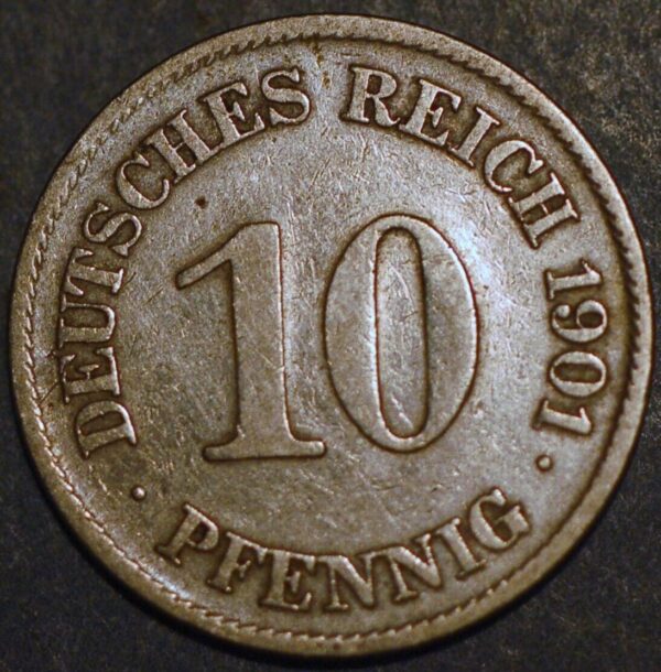 Germany Empire 10 Pfennig 1901 E Wilhelm II KM# 12