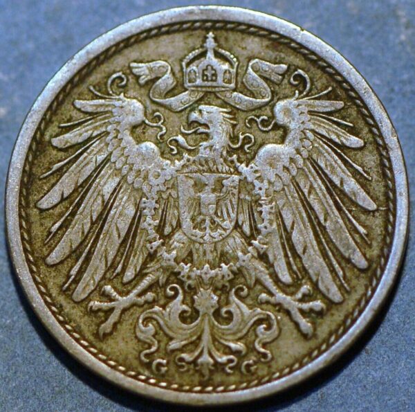 Germany Empire 10 Pfennig 1910 G Wilhelm II KM# 12 - Image 2