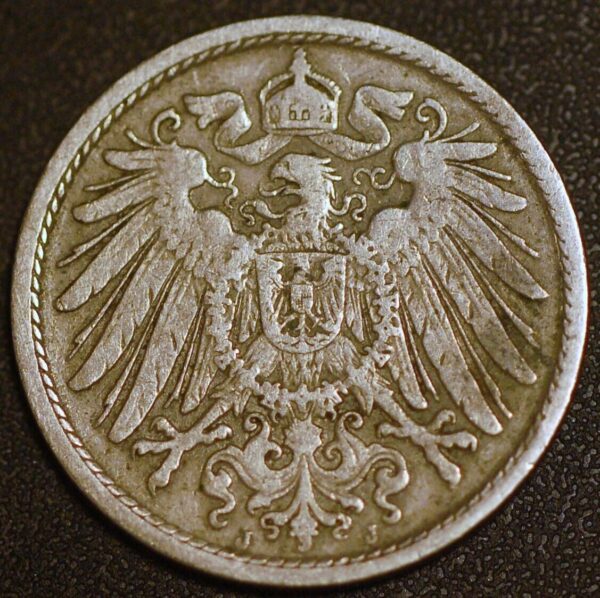 Germany Empire 10 Pfennig 1901 J Wilhelm II KM# 12 - Image 2