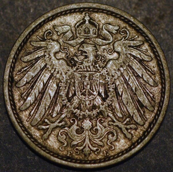 Germany Empire 10 Pfennig 1908 E Wilhelm II KM# 12 - Image 2