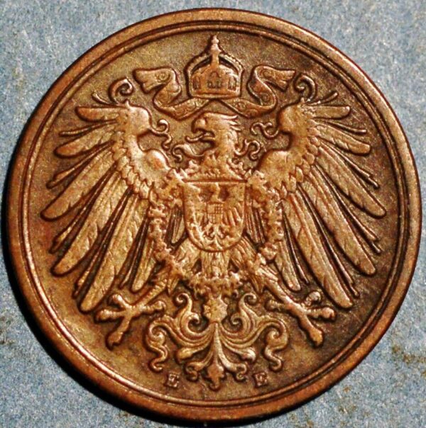 Germany 1 Pfennig 1899 E Wilhelm II KM# 10 - Image 2