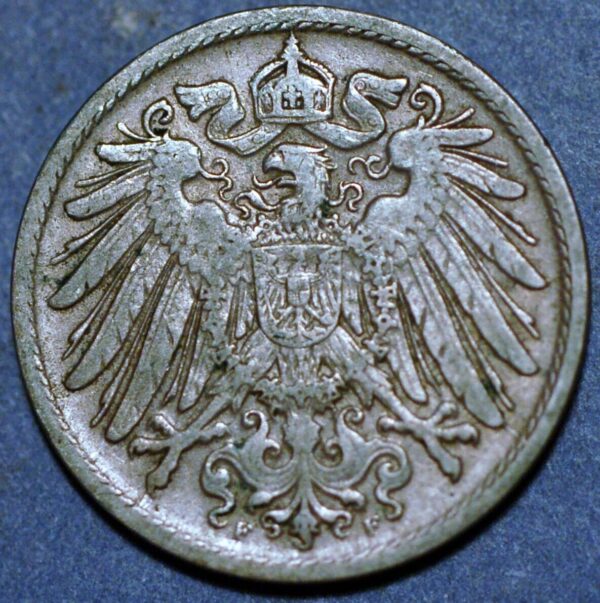 Germany Empire 10 Pfennig 1911 F Wilhelm II KM# 12 - Image 2