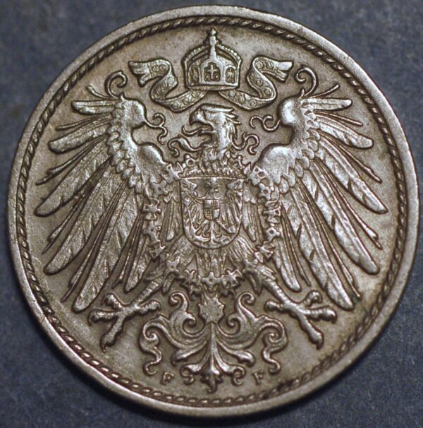 Germany Empire 10 Pfennig 1911 F Wilhelm II KM# 12 - Image 2