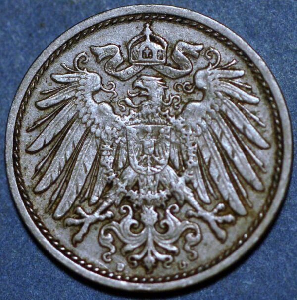 Germany Empire 10 Pfennig 1913 D Wilhelm II KM# 12 - Image 2