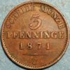 3 Pfenninge 1871 C Wilhelm I Kingdom of Prussia German states KM# 482
