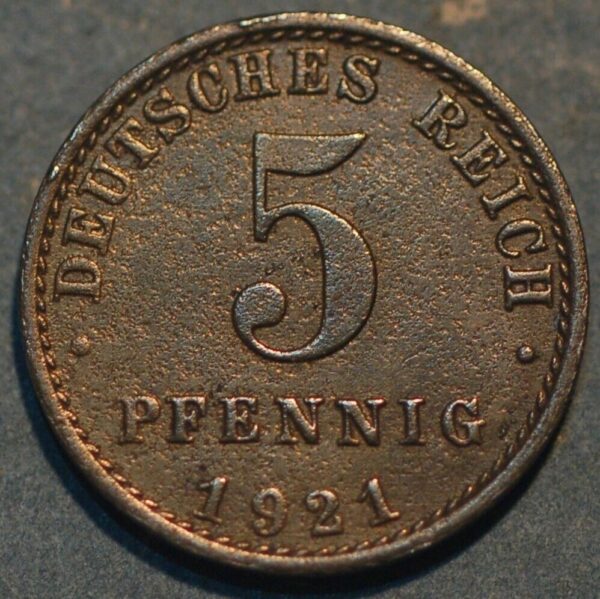 Germany Empire 5 Pfennig 1921 A KM# 19