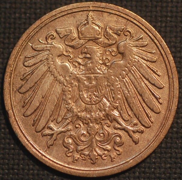 Germany 1 Pfennig 1906 F Wilhelm II KM# 10 - Image 2