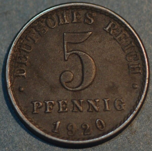 Germany Empire 5 Pfennig 1920 A KM#19