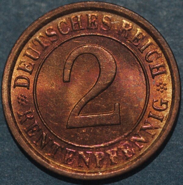 Germany Weimar Republic 2 Reichspfennig 1924 A KM#38