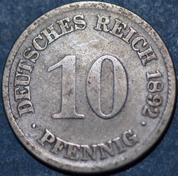 Germany Empire 10 Pfennig 1892 E Wilhelm II KM# 12