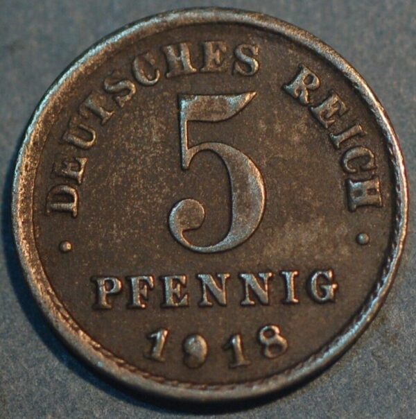 Germany Empire 5 Pfennig 1918 F KM# 19