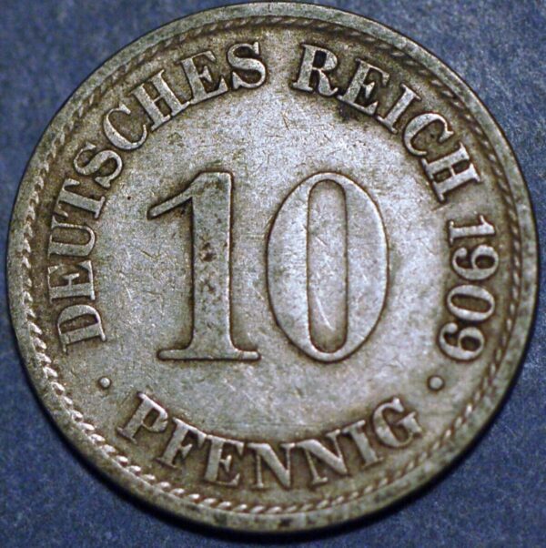 Germany Empire 10 Pfennig 1909 A Wilhelm II KM# 12