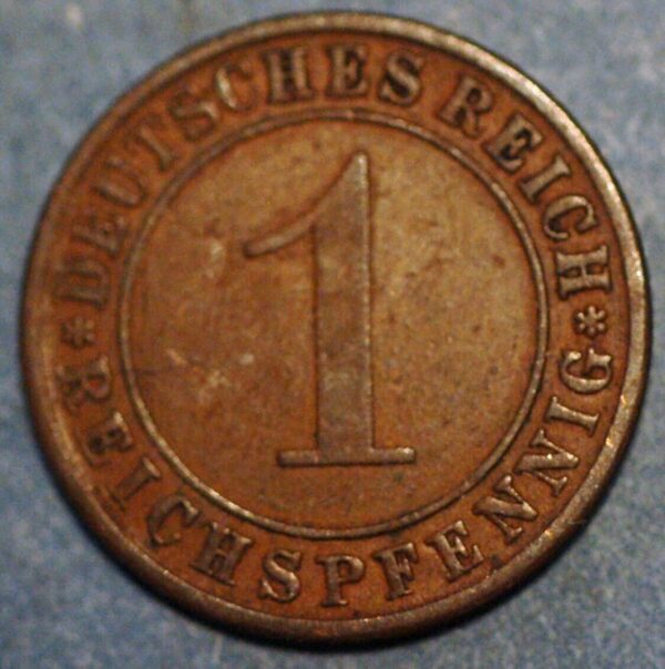 Germany Weimar Republic 1 Reichspfennig 1931 A KM# 37