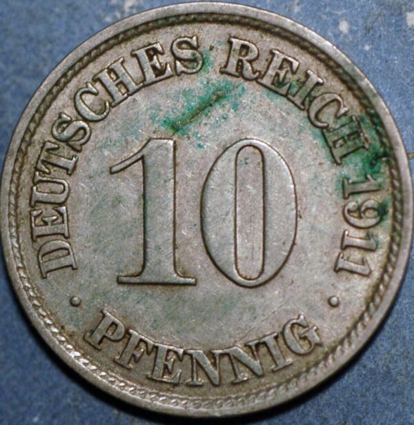 Germany Empire 10 Pfennig 1911 J Wilhelm II KM# 12