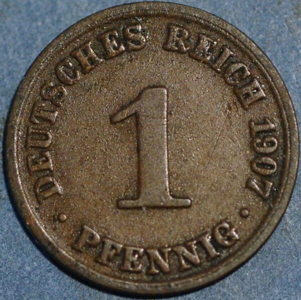 Germany 1 Pfennig 1907 A Wilhelm II KM# 10