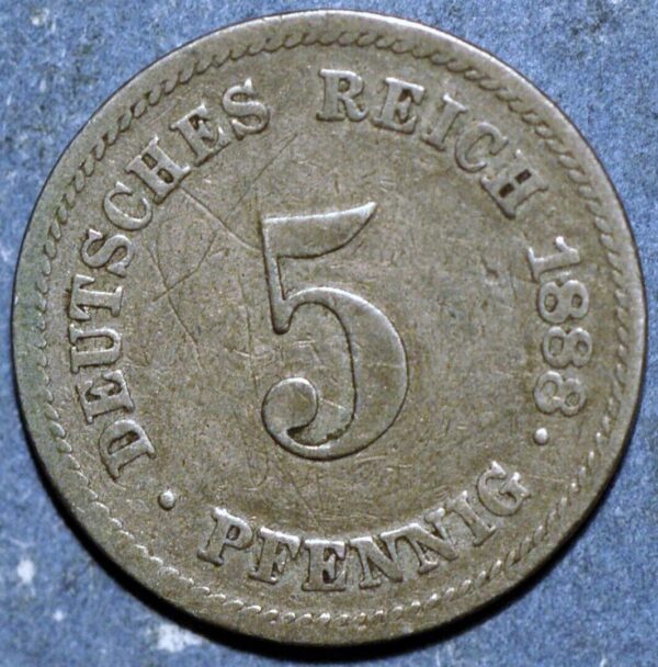 Germany Empire 5 Pfennig 1888 J KM# 3