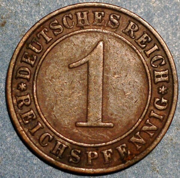 Germany Weimar Republic 1 Reichspfennig 1934 G KM# 37