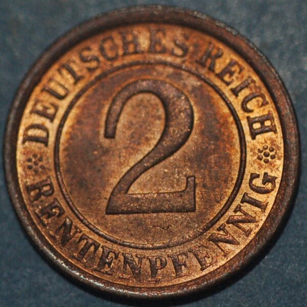 Germany Weimar Republic 2 Reichspfennig 1924 A KM#38