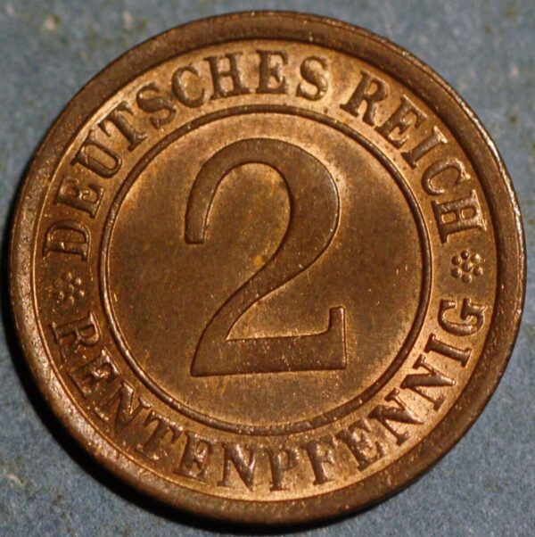 Germany Weimar Republic 2 Reichspfennig 1924 A KM# 38