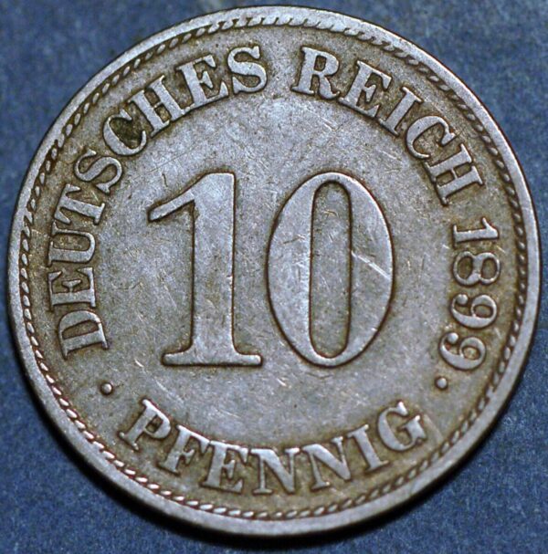 Germany Empire 10 Pfennig 1899 E Wilhelm II KM# 12