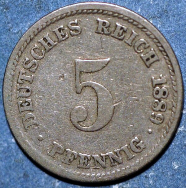 Germany Empire 5 Pfennig 1889 D KM# 3