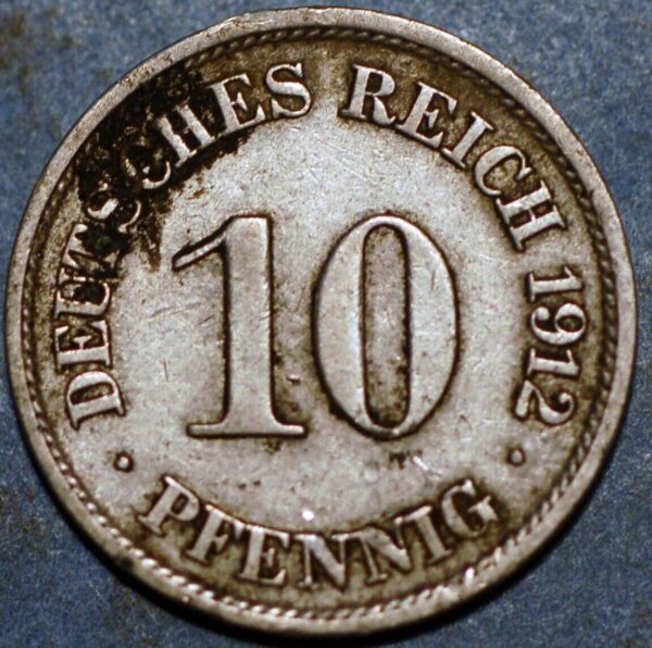 Germany Empire 10 Pfennig 1912 J Wilhelm II KM# 12