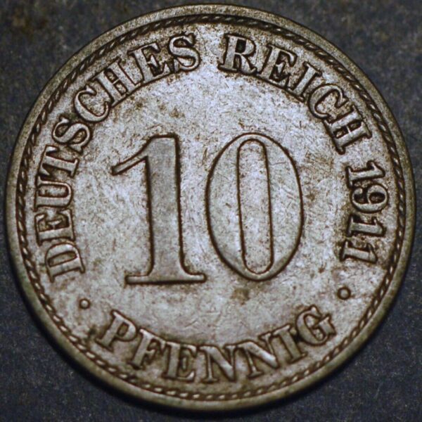 Germany Empire 10 Pfennig 1911 A Wilhelm II KM# 12