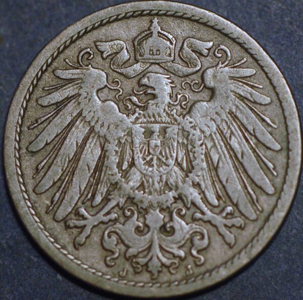 Germany Empire 10 Pfennig 1900 J Wilhelm II KM# 12 - Image 2