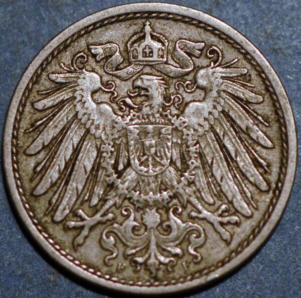 Germany Empire 10 Pfennig 1910 F Wilhelm II KM# 12 - Image 2