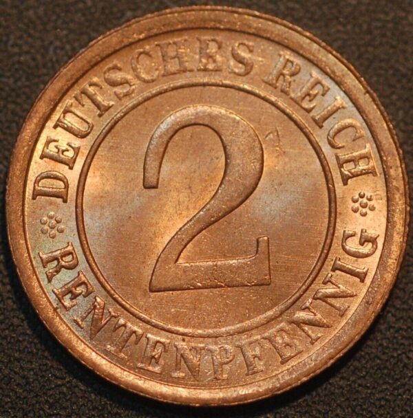 Germany Weimar Republic 2 Reichspfennig 1924 A KM#38