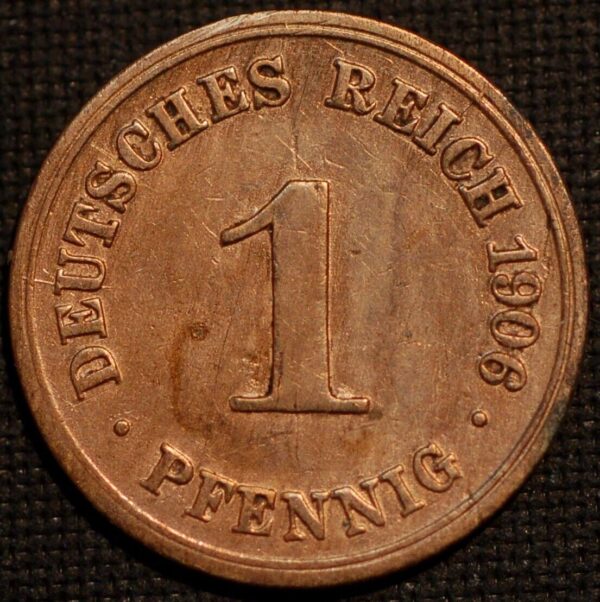 Germany 1 Pfennig 1906 F Wilhelm II KM# 10