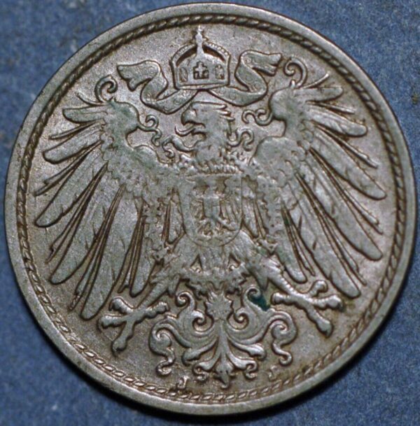 Germany Empire 10 Pfennig 1911 J Wilhelm II KM# 12 - Image 2