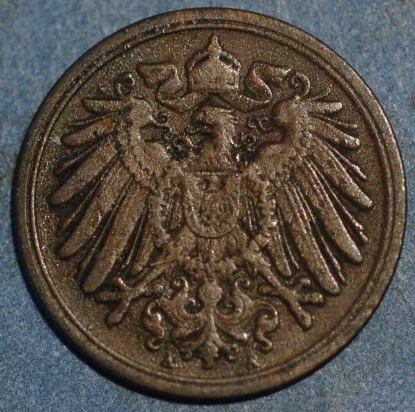 Germany 1 Pfennig 1907 A Wilhelm II KM# 10 - Image 2